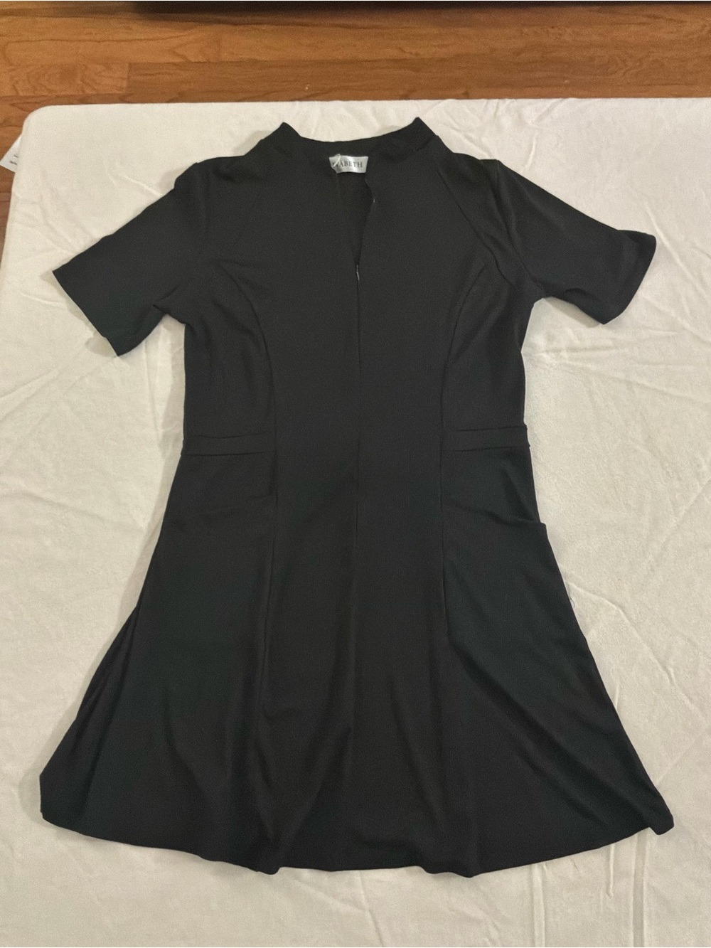 ******* Classic Black Short-Sleeve A-Line Tennis Dress b7 *******